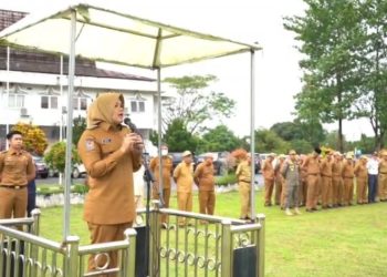 Pimpin Apel Pasca Libur Idul Fitri 2025, Ini Pesan Bupati Tanjab Timur Dillah Hich