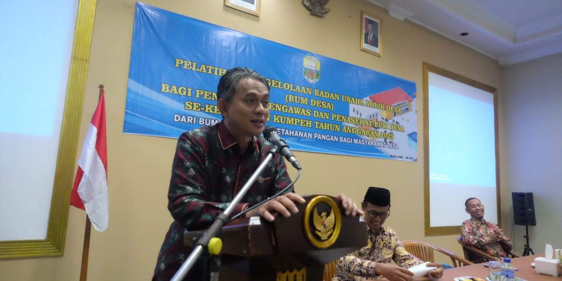 Wabup Muaro Jambi Junaidi Mahir Membuka Pelatihan Pengelolaan Pengurus, Pengawas, dan Penasihat BUM Desa se-Kecamatan Kumpeh 2025