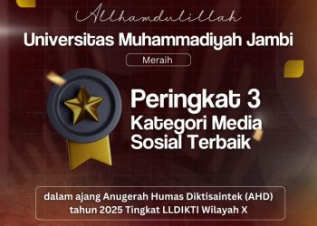 UM Jambi Raih Juara 3 Anugerah Humas Diktisaintek 2025 Kategori Media Sosial